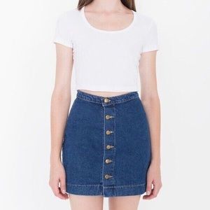 American Apparel Button Down A Line Skirt